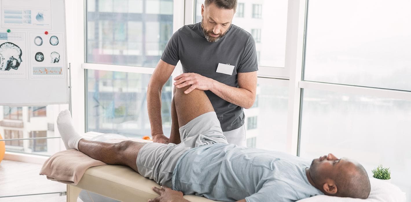 Patient receiving physical therapy